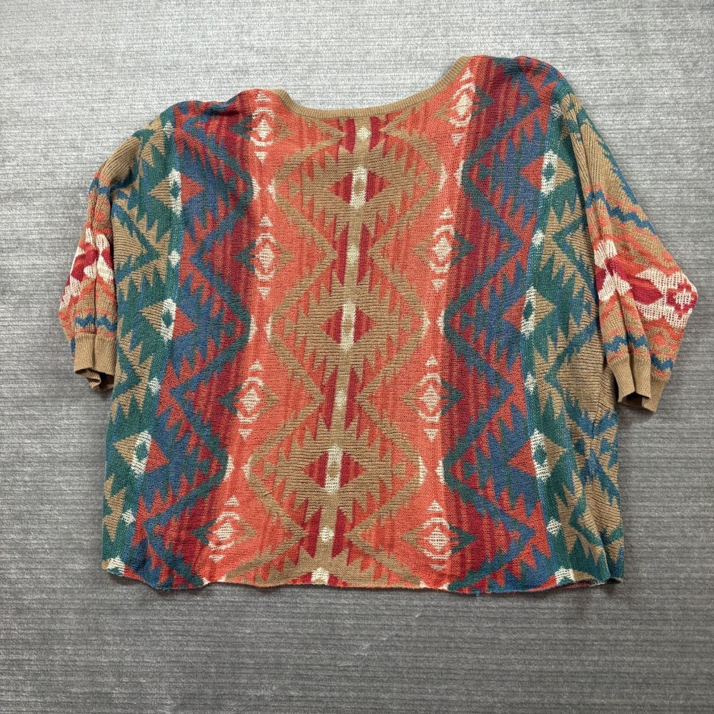 Denim & Supply Ralph Lauren Sweater Womens M Red Blue Southwestern Aztec Boho - Picture 2 of 8